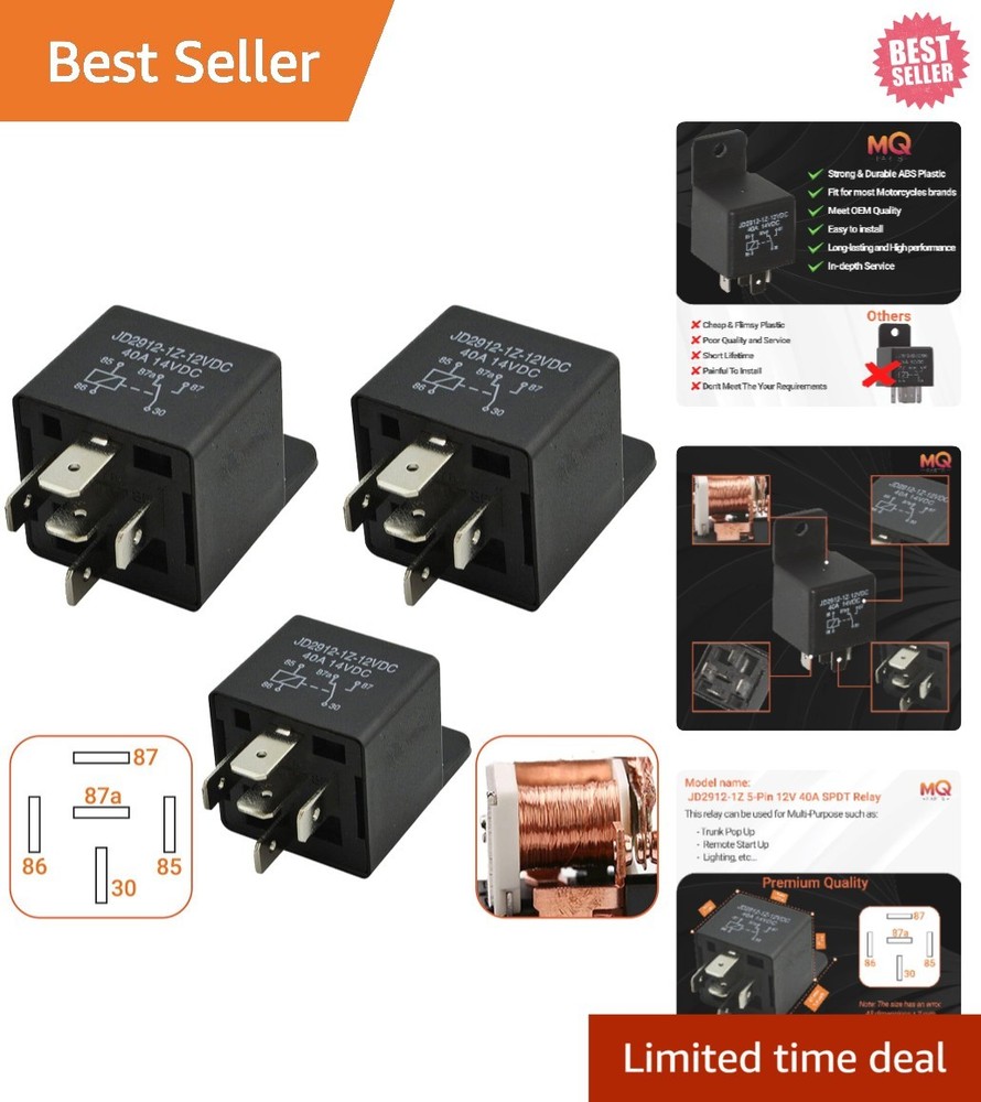 Multi-Purpose 5-Pin 12V 40A Automotive Relay Set – Durable & Easy Installation