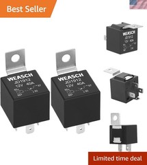 2 Pack JD1912 4 Pin Waterproof Auto Relay 12V 40A for Trucks & Boats
