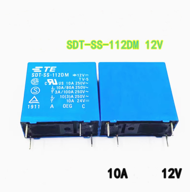 5Pcs SDT-SS-112DM 12VDC Power Relay 4Pins 10A 250VAC