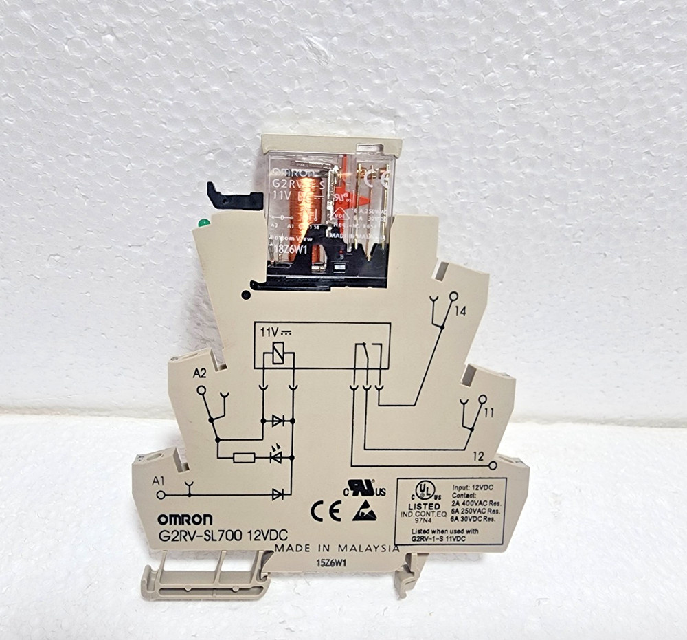 Omron G2RV-SL700 12VDC DC Slim Relay Interface Module G2RV-1-S DIN Rail *NEW*