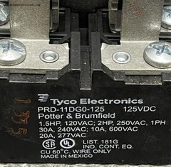 Lot of 15 – Tyco Electronics PRD-11DG0-125 relay 120-600VAC 125VDC