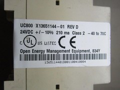 TRANE CHILLER CONTROL EXPANSION MODULE UC800 X13651144-01 REV. D 24 VDC 210 mA