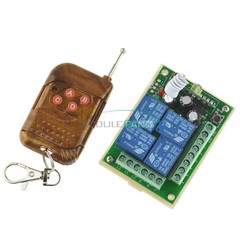 DC12V 4-Channel 10A Relay Wireless RF Remote Control Switch Transmitter Receiver