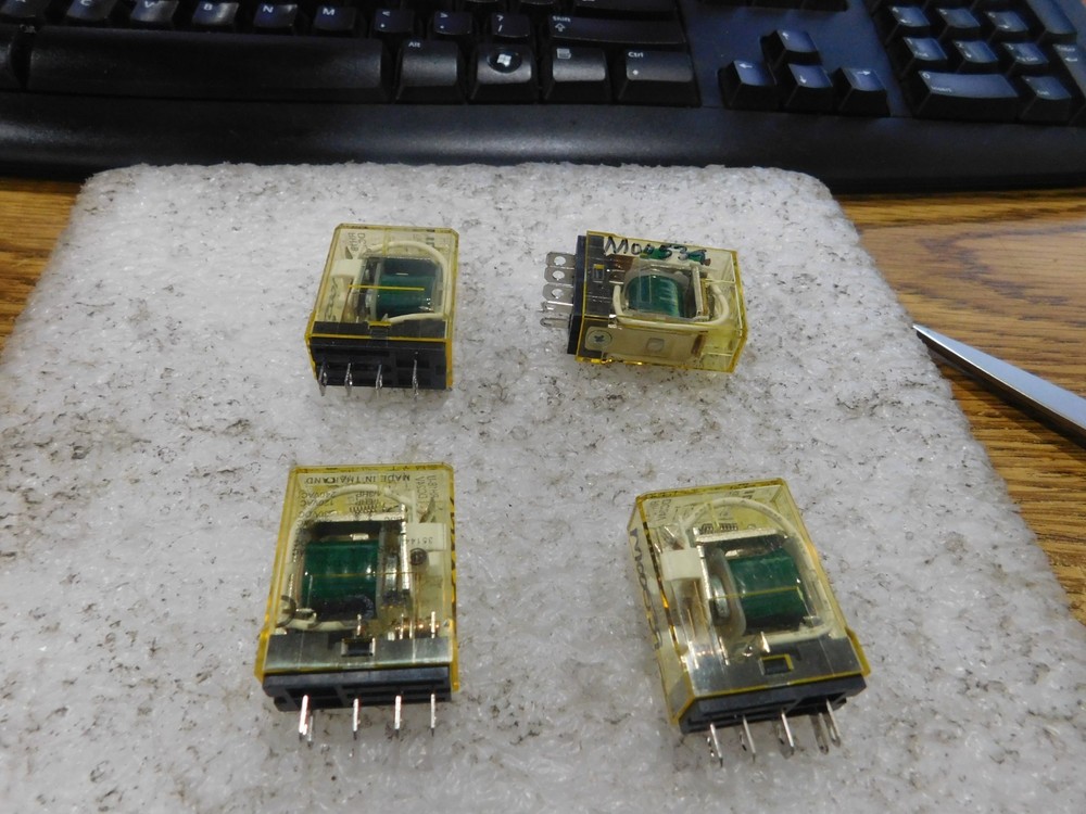 Lot of IDEC Model: RH1B-U Relays. DC24V. Qty. 4. New Old Stock. No Box