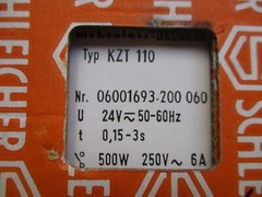 NEW SCHLEICHER RELAY 500W 250V 6A KZT 110