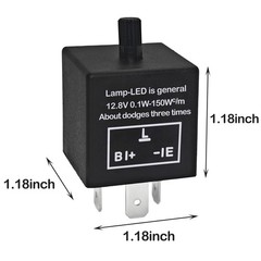 CF-13 LED Flasher Relay Pack of 2 – 3 Pin Adjustable Turn Signal Relay CF13 E…