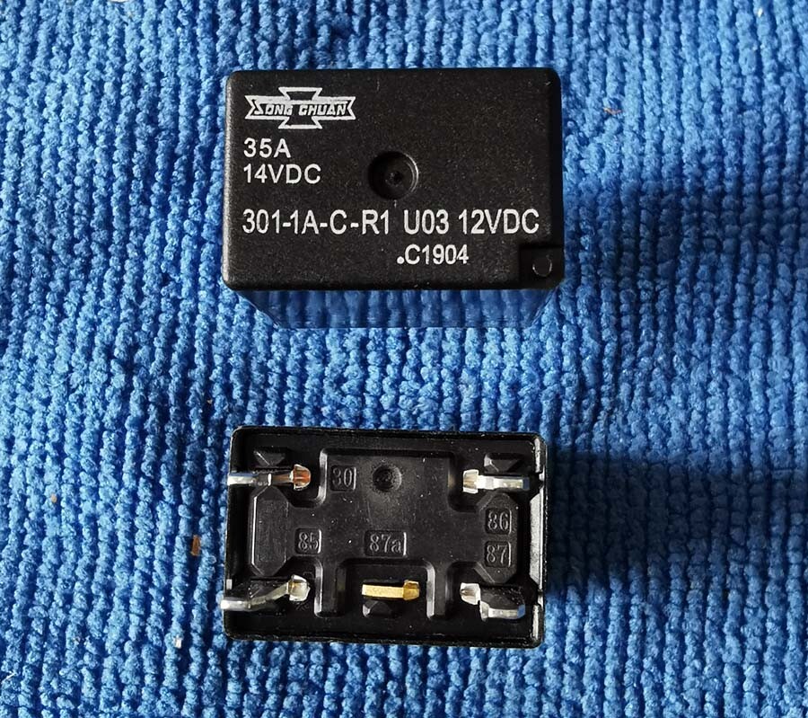 5PCS 301-1A-C-R1-U03 12VDC Song Chuan Micro 280 SPST 35A Relay 4PINS