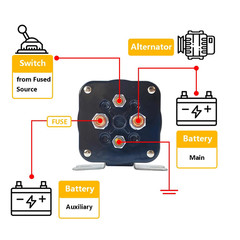 12V 200Amp Mobile Audio Battery Isolator High Current Continuous Solenoid Relay