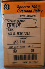 (Brand New In Factory Box) GENERAL ELECTRIC CR7G1XM RELAY 7.0-10 AMP