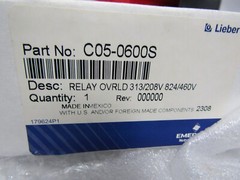 ✌️NEW EMERSON LIEBERT C05-0600S OVERLOAD RELAY 313/208V 824/460V