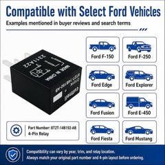 Ford F150 Relay 12V 30A 4 Pin 6 Pack