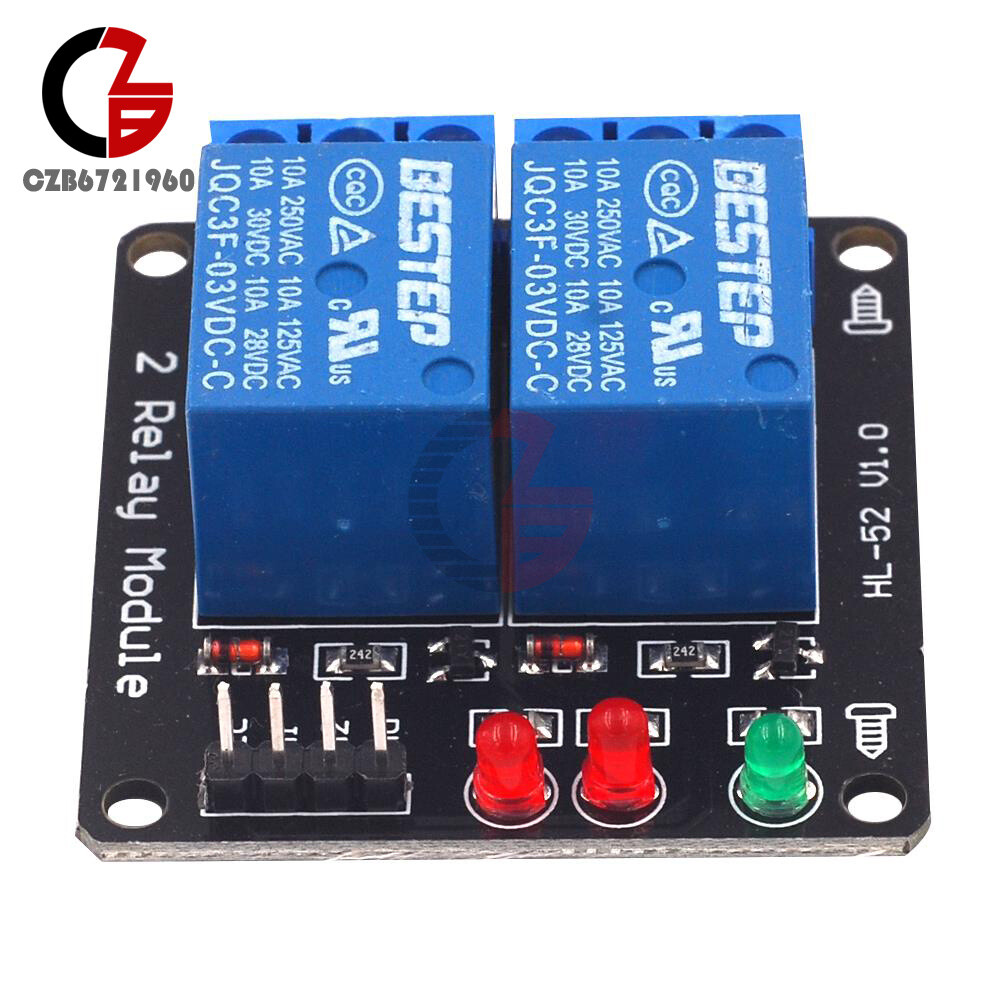 3V 3.3V 2 channel 3V Relay Module Low Level Trigger w/ Light Output for Arduino