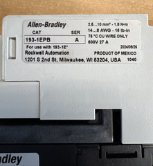 Allen-Bradley 193-1EEBB Ser A 0.2-1.0A Overload Relay with 193-1EPB