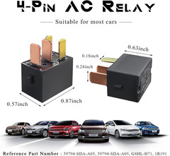 4 PCS Car AC Relay, G8HL-H71-12VDC 4 Pins AC and Starter Relays, Multiple Power