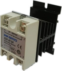 Solid State Relay 40DA DC SSR Black Heat Sink for PID Thermostat