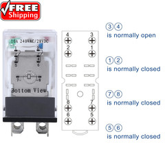 2PCS Electromagnetic Power Relay, 8-Pin 10A 110/120 AC Relay Coil with Socket Ba