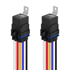 5-Pin Waterproof Relay Kit 40/30 AMP 12V Relay Switch with Harness 12&16 AWG Tin