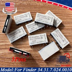 10PCS For Finder 34.51.7.024.0010 Power Relay 24VDC 6A 34.51.24VDC 5Pins SPDT US