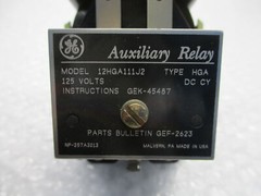 GENERAL ELECTRIC 12HGA111J2 AUXILIARY RELAY 125VDC W/O COVER NSNP
