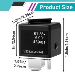 4 Pcs V23136-J6-X48 Relays,12VDC 70A, 4-Pin Multi Use Relay – Compatible with BM