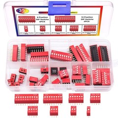 35PCS Double Row Dip Switch Assorted Kit 1 2 3 4 6 8 10 Position 2.54mm PCB M…