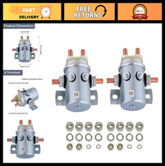 Heavy Duty 12V Solenoid Relay Switch 250A – 2 Pack for Winches, Golf Carts, Mari