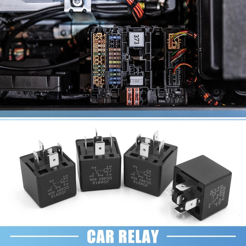 4pcs JD2912 5 Pin DC 48V 40A Universal Car Vehicle Motor Fuse Relay Switch Power