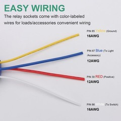 2 Pack Waterproof Relay Kit, 12V 80A, 4 Pin SPST, 12 AWG Tinned Copper Wires …