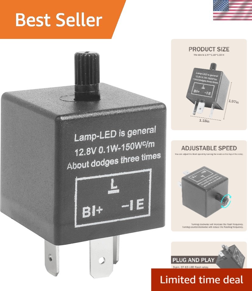 CF-13 LED Flasher Relay – Universal 12V Solution for Hyper Blink & Turn Signals