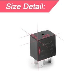 12V 30A 4-Pin Heavy Duty Automotive Relay, Universal Replace Size: 4 Pin/ 2PCS