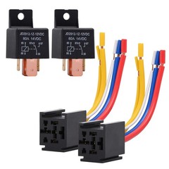 2 Packs Car Relay with Harness Truck Motor Heavy Duty 5-Pin 80A 12V Relay On/Off