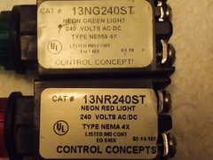 INDICATOR LIGHT 240VAC/DC NEMA4X 13NR240ST Switch IDEC ui600v ith10A 3′ Hightemp
