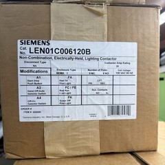 NEW SIEMENS LEN01C006120B NON-COMBINATION, ELECTRICALLY-HELD LIGHTING CONTACTOR