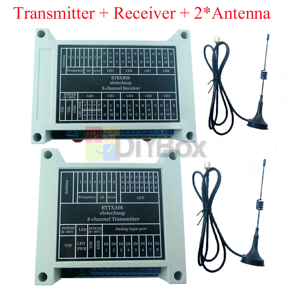 8CH 433M Lora Remote Controller Feedback Point-to-Point Wireless IO Swicth Relay