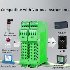 Analog Signal Isolator 4-20mA 0-5V 0-10V DC Voltage Current Transmitter 24V 1/2