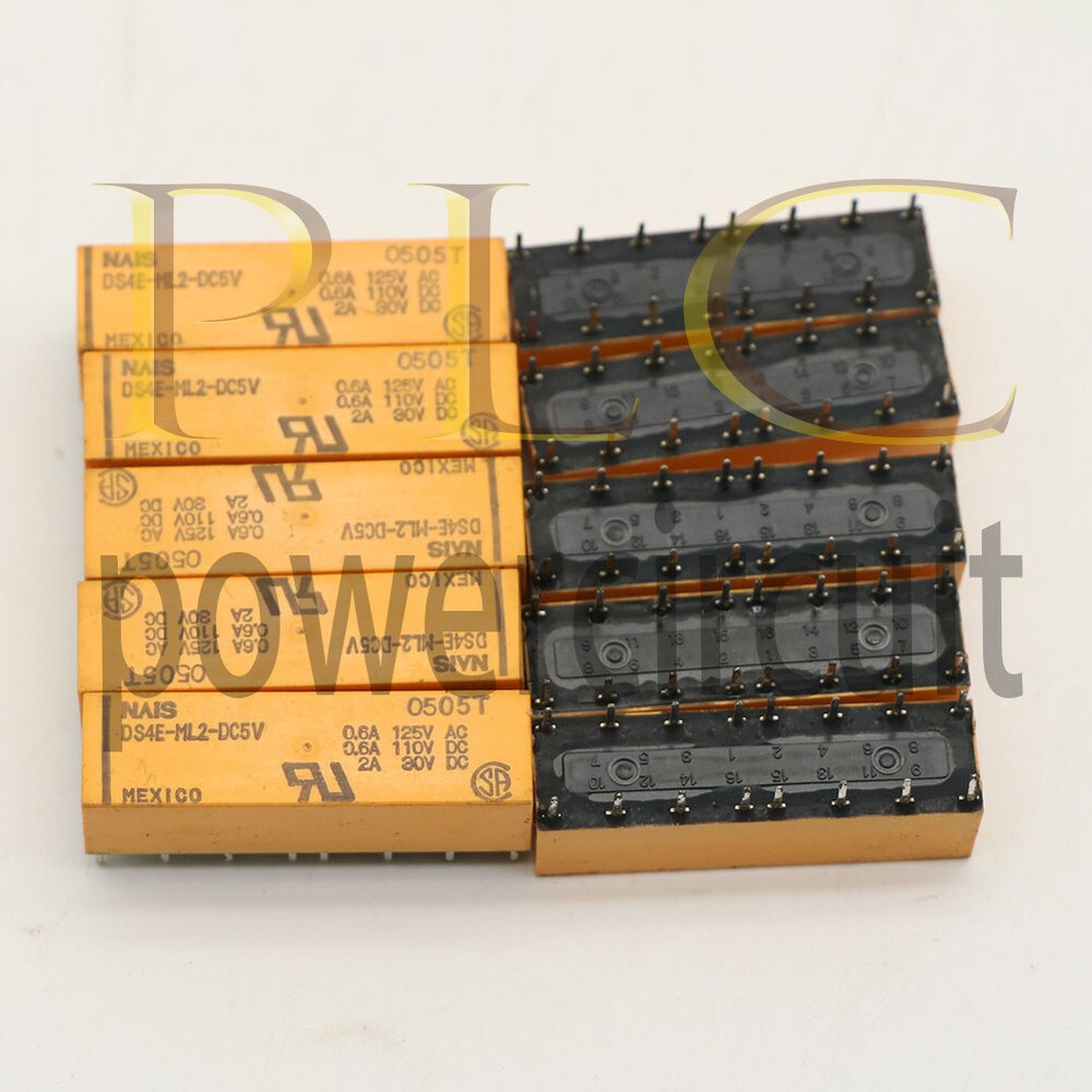 (10PCS) DS4E-ML2-DC5V 5VDC Signal Relay 0.6A 125VAC 16Pins 4PDT