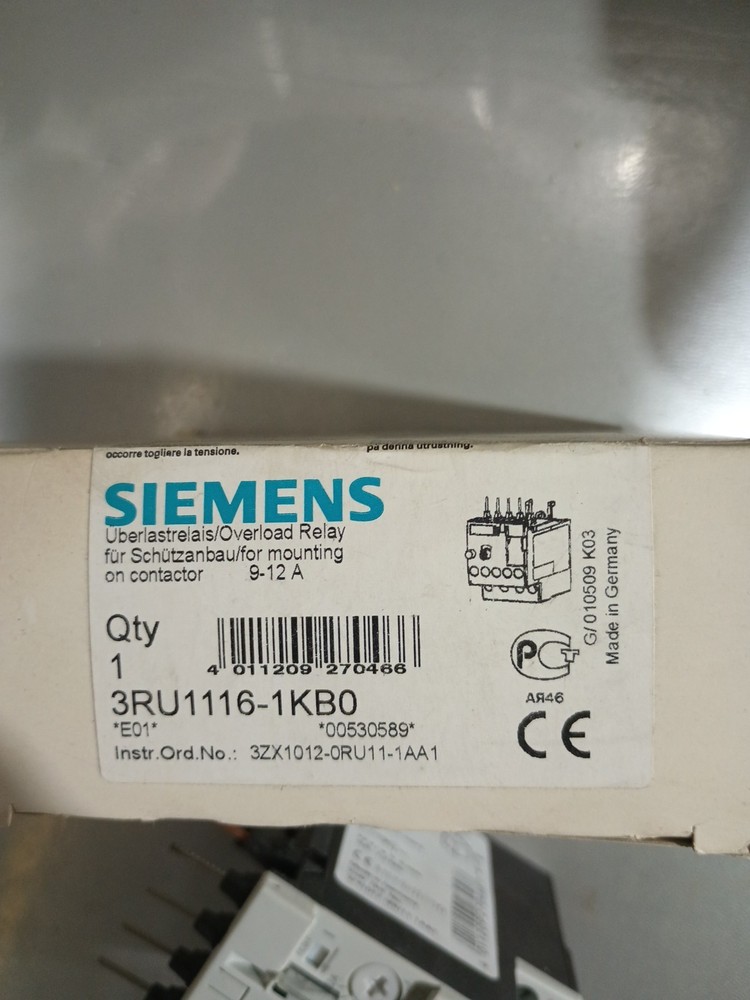 Siemens 3RU1116-1KB0 AC15 Overload Relay 9-12A