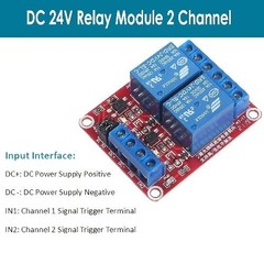 2 Channel 24V Relay Module Board, Optocoupler Isolation, High Low Level Trigger