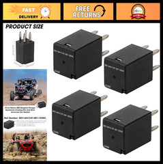 4 Pack 12V DC Automotive Relay 20 Amp, 4 Pin SPNO for Polaris RZR, Ranger, Sling