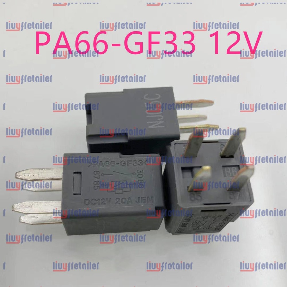 2PC NEW PA66-GF33 DC12V 20A Power Relay for Car 4 Pins PA66-GF33