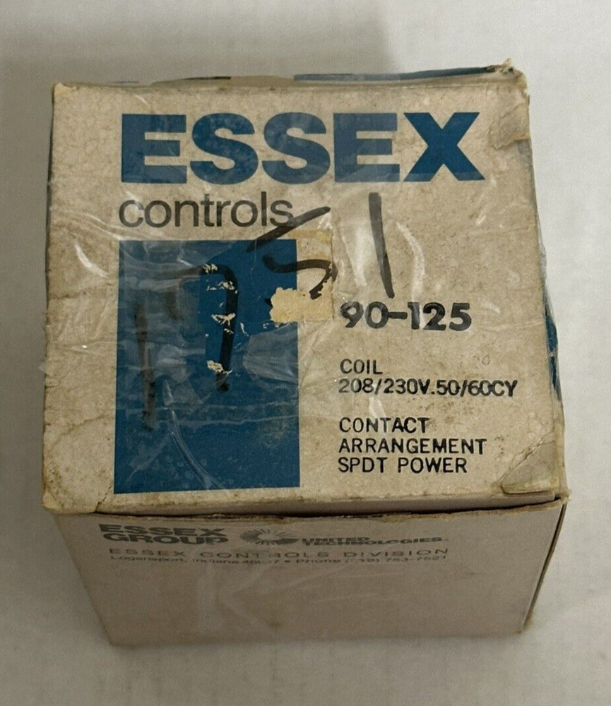 Essex 90-125 RBM Relay SPDT 208/230VAC Coil 129507-5330Z Steveco NOS Unit