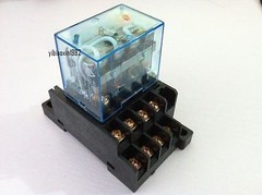 HH64P-L AC220V 10A Coil 14-Pin 4PDT 4 Pole Electromagnetic Power Relay with base