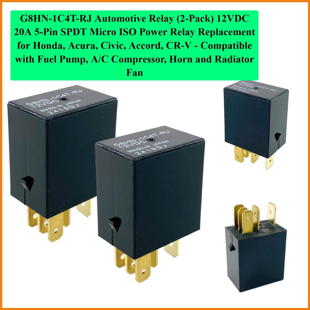 Automotive Relay 2-Pack 12VDC 20A 5-Pin SPDT Micro Power Relay Replacement f…