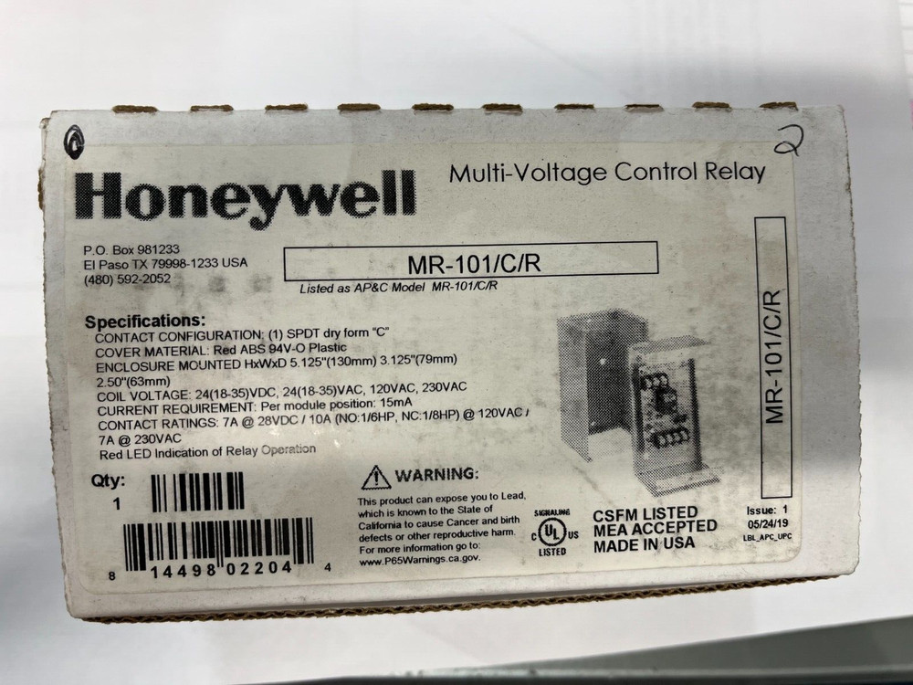 HONEYWELL MR-101/C/R Multi-Voltage CONTROL RELAY —