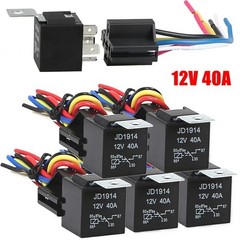 Waterproof Automotive Relay 12v 5pin 40a Car Relay With Black Red Copper 1 pic