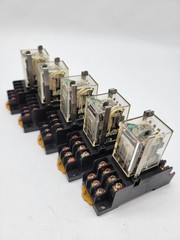 5PC Omron MY4N-D2 Relay w Socket Base 5A 240V 14Pin 24V Coil 1613YK
