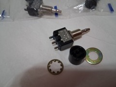 6 Count – ALCOSWITCH MPS103F PC MOUNT /SOLDER PUSHBUTTON SWITCH ON-(ON) 125V 3A