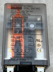 DAYTON 240 VAC Coil 10A Side Flange Relay – 8 Pin – DPDT – Prepaid Shipping