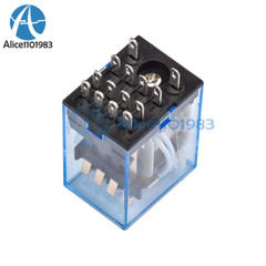 MY4NJ 12V/24V/110V/220V Coil Power Relay / DIN Rail Mounted Base 14 Pin 4PDT FC