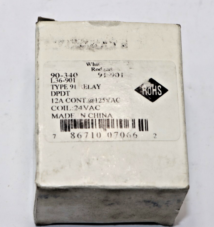 NEW White Rodgers 90-340 Relay, 91-901, L36-901, Type 91 Relay FREE SHIPPING